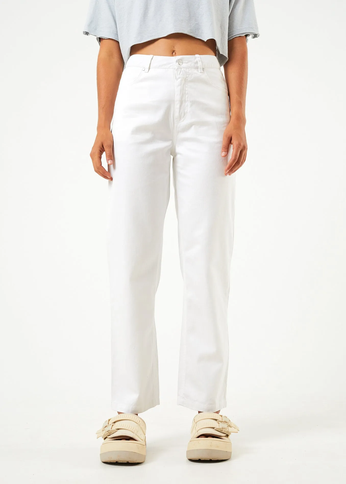 AFENDS Womens Shelby - Wide Leg Pants - White