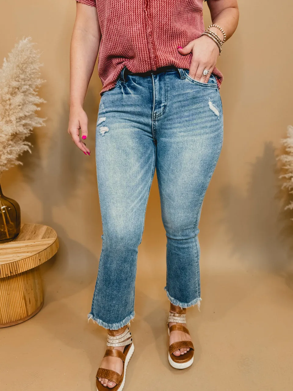 Amber High Rise Kick Flare Jeans by Vervet