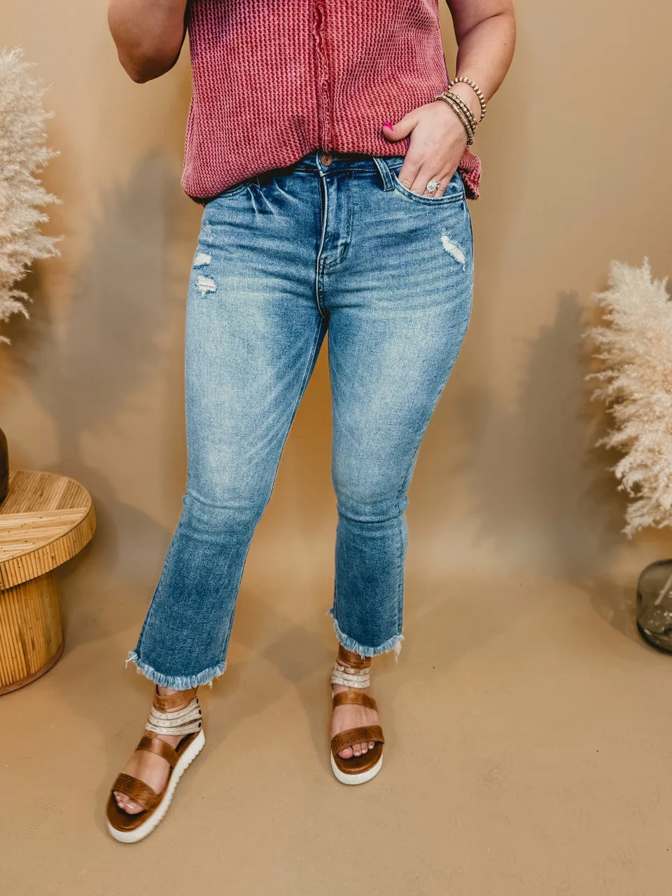 Amber High Rise Kick Flare Jeans by Vervet