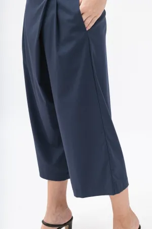 Bamboo Pleated Wide Cropped Pants