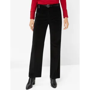 Brax Maine Clean Velvet Palazzo Trousers in Black 75-1038/02