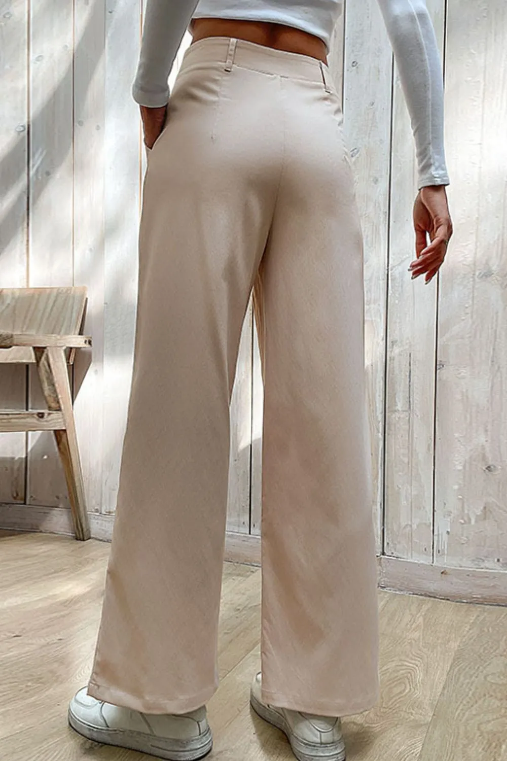 CENTER SEAM WIDE LEG PANTS