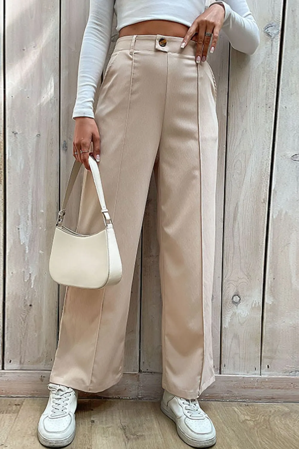 CENTER SEAM WIDE LEG PANTS