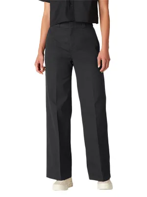 Dickies Women's Wide Leg Twill Pant Stonewashed Black