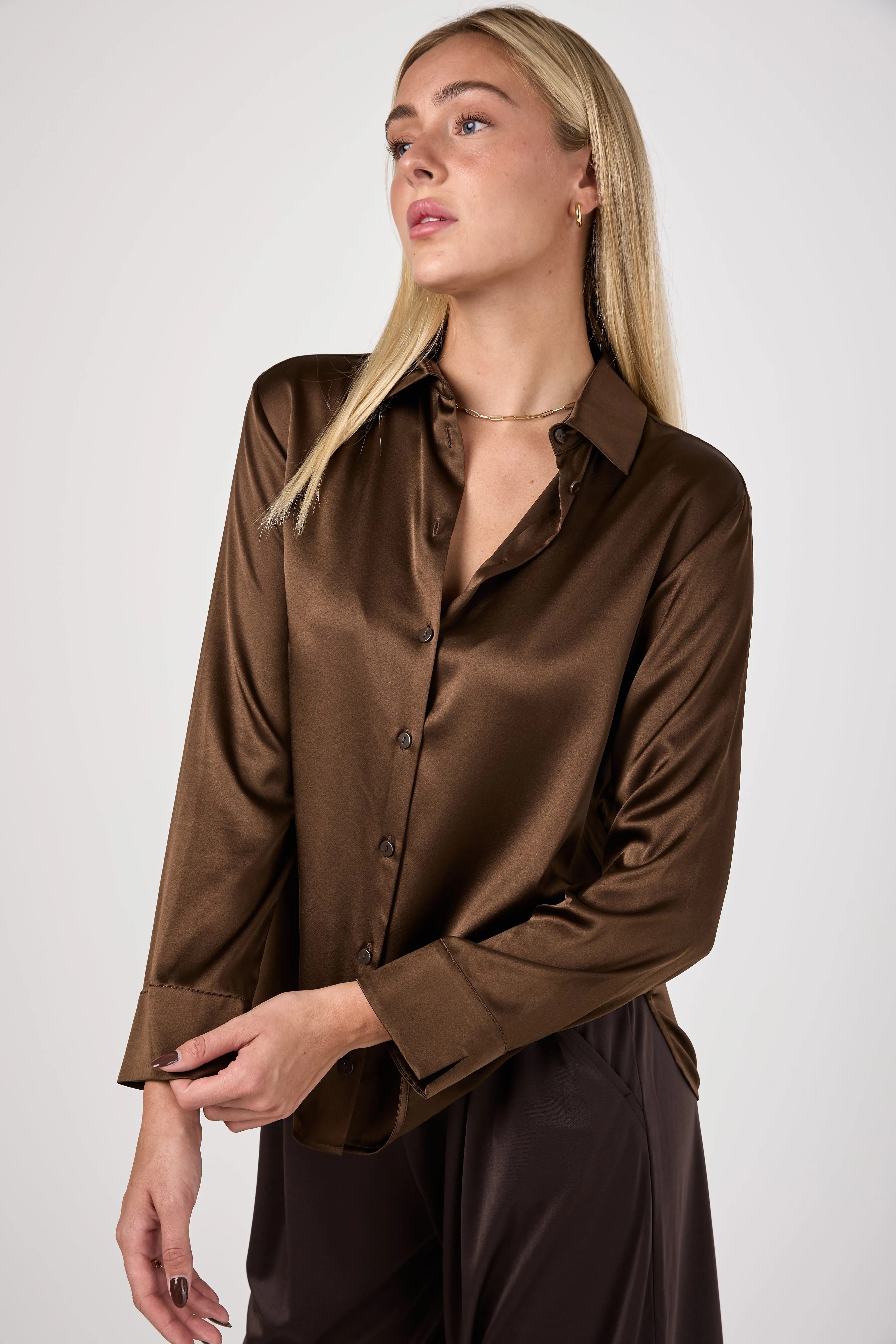 Finire Silk Blouse in Brown