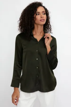 Giudea Silk Blouse in Olive