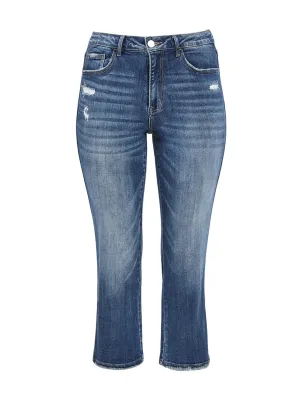 High Rise Ankle Straight Jeans