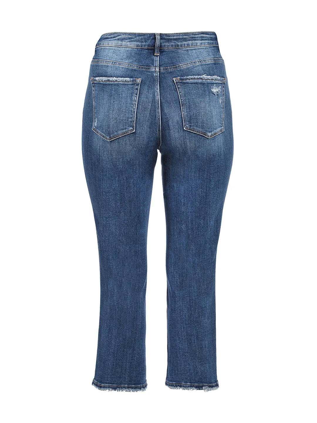 High Rise Ankle Straight Jeans