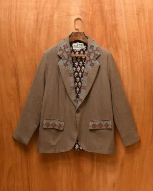 Kasuti One Button Blazer | Brown