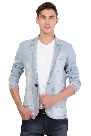 Krossstitch Men's Casual Slim Fitted Button Jeans Blazers Jacket Suit