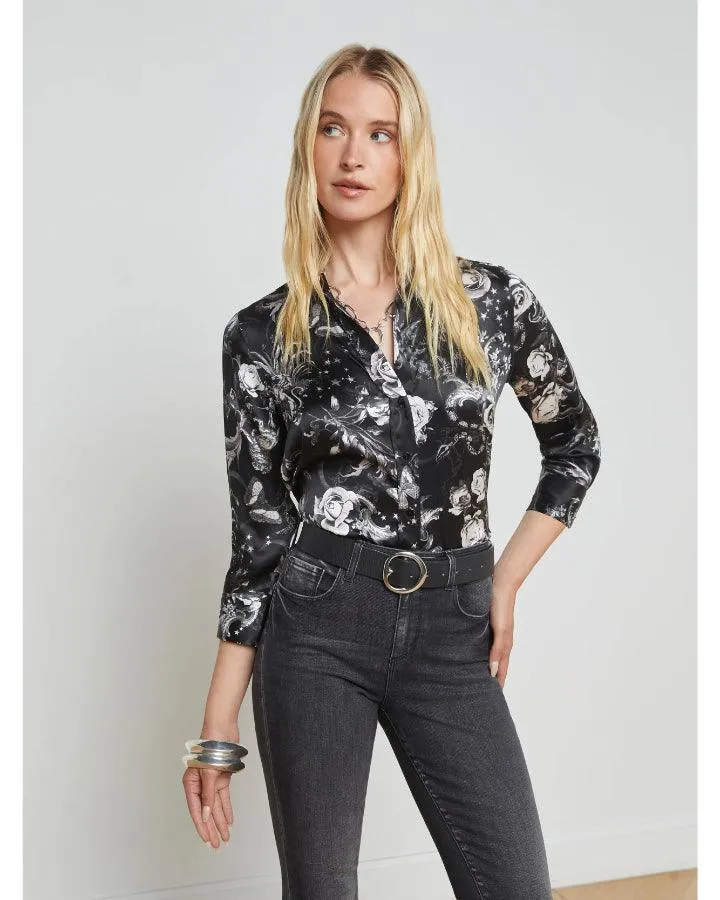 L'Agence Dani Black Zodiac Blouse