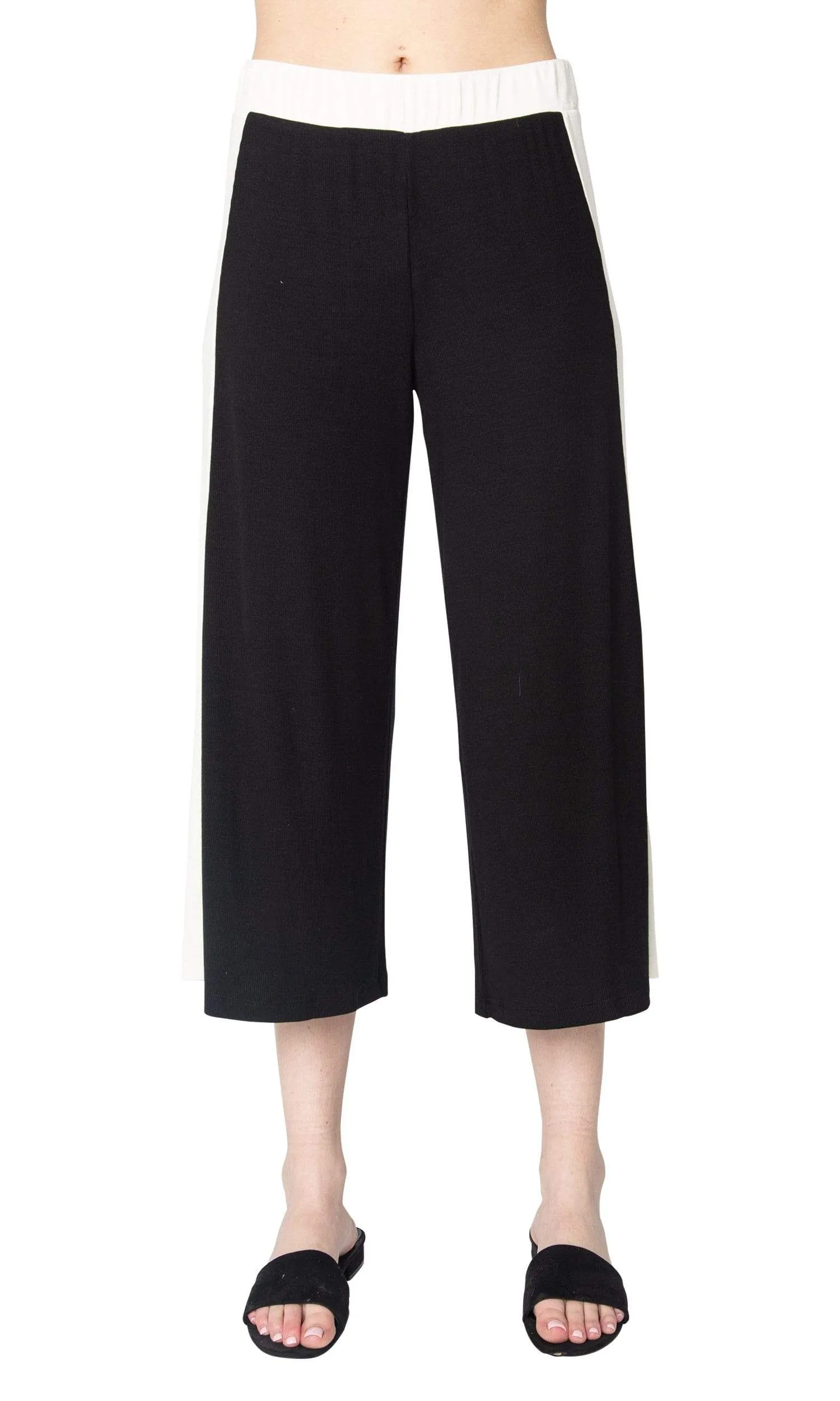 LAmade Mel Wide Leg Crop Pant with Stripe