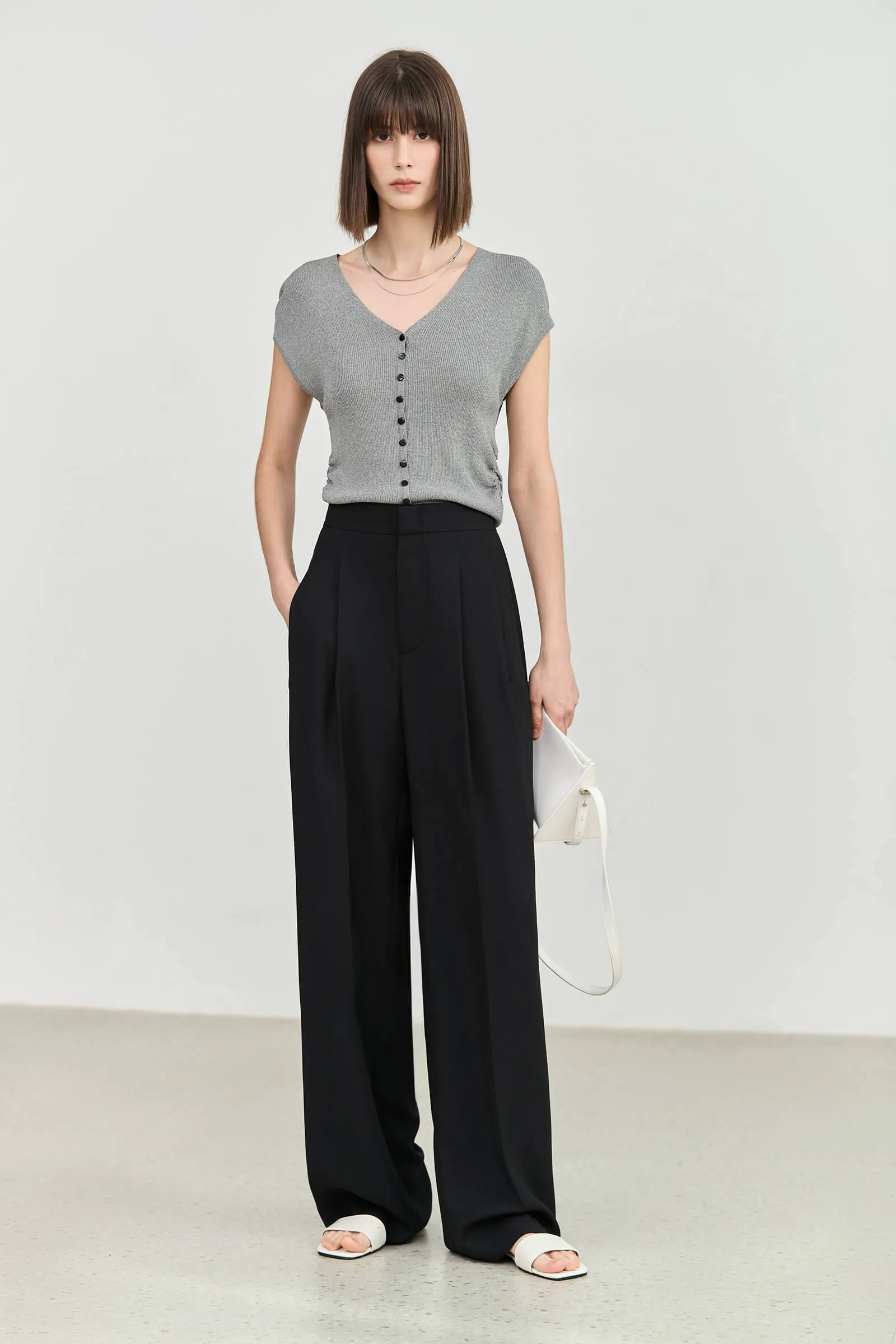 LILY Straight Wide Leg Suit Pants