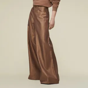 Marlene Tula High-Rise Wide-Fit Bronze Pants