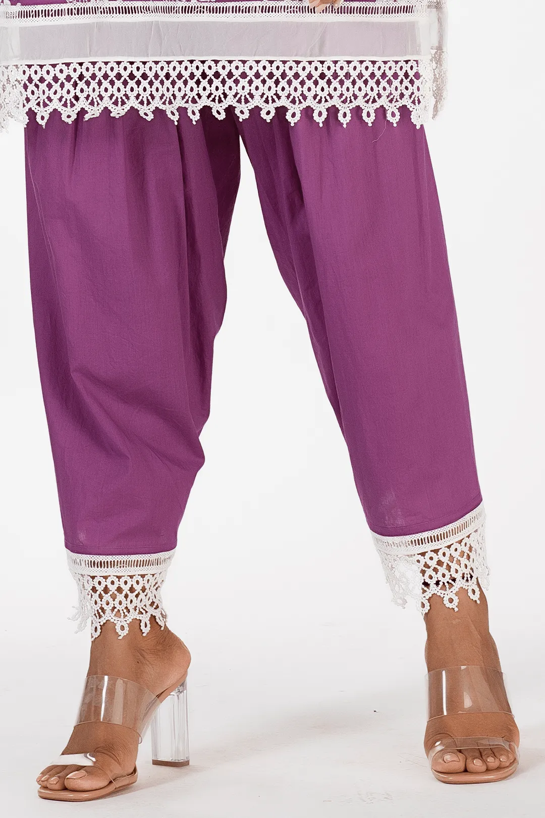 Mulmul Cotton Kai Purple Kurta With Kai Purple Pyajama