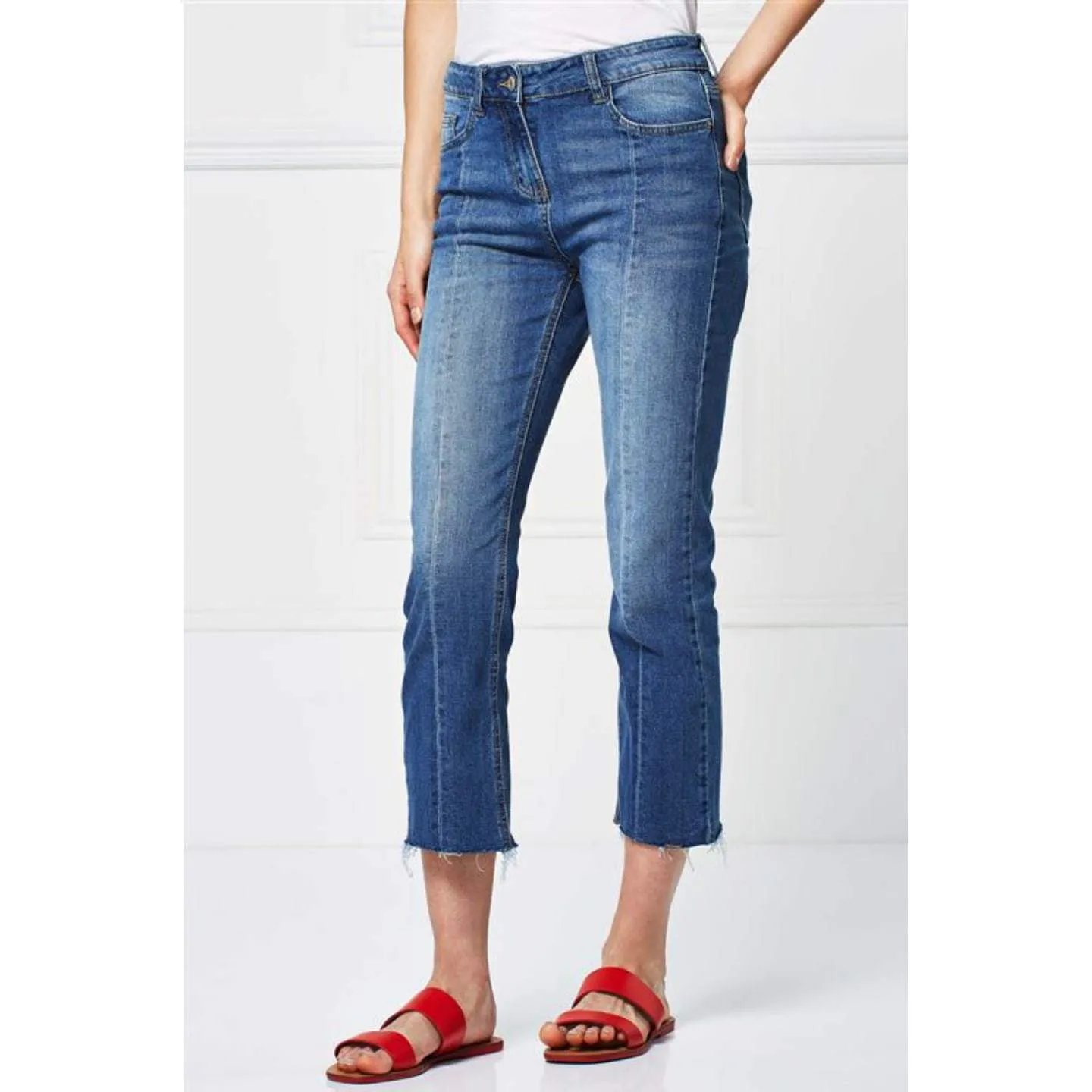 Next Womens Mid Blue Crop Jeans