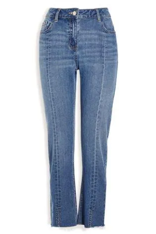 Next Womens Mid Blue Crop Jeans