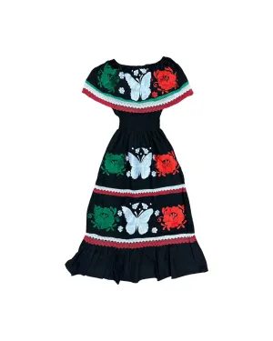 Off the Shoulder Victoria Butterfly Tricolor Dress