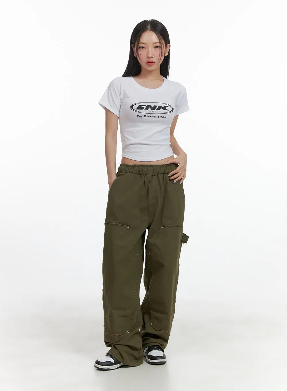 Patched Wide Leg Pants CY420