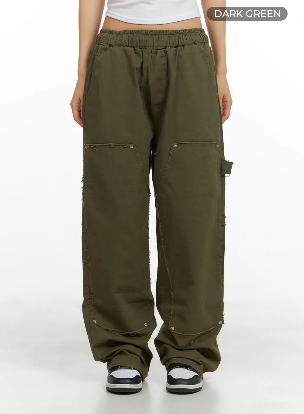 Patched Wide Leg Pants CY420