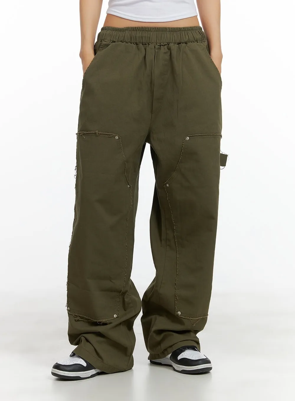 Patched Wide Leg Pants CY420