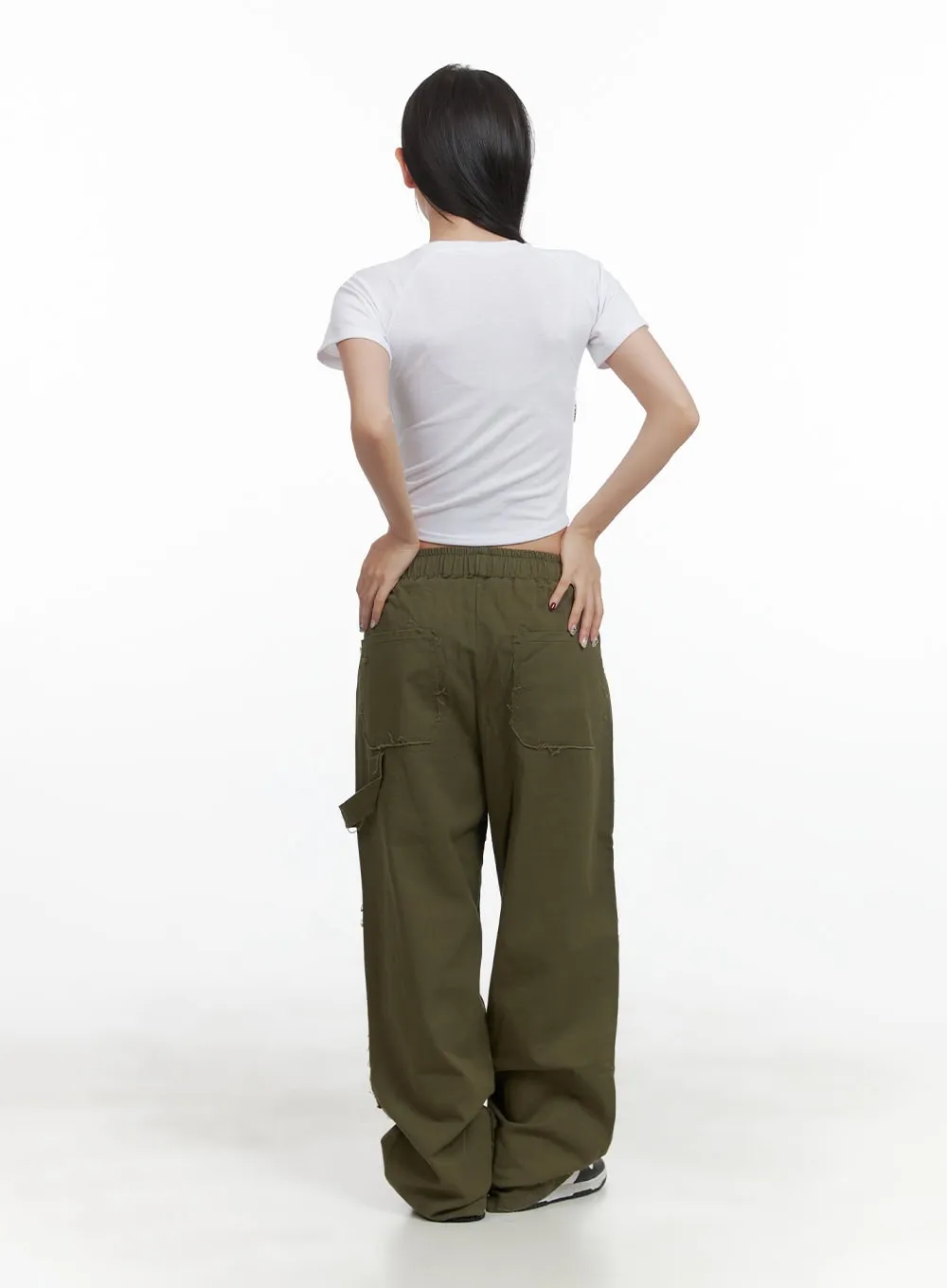 Patched Wide Leg Pants CY420