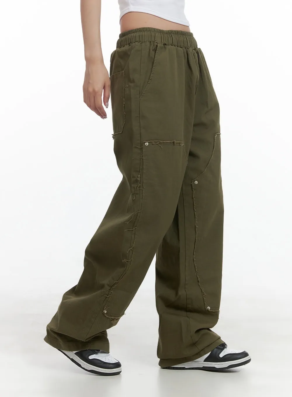 Patched Wide Leg Pants CY420