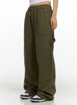 Patched Wide Leg Pants CY420