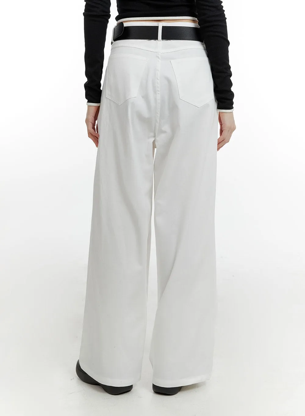 Pintuck Wide Leg Pants CM429