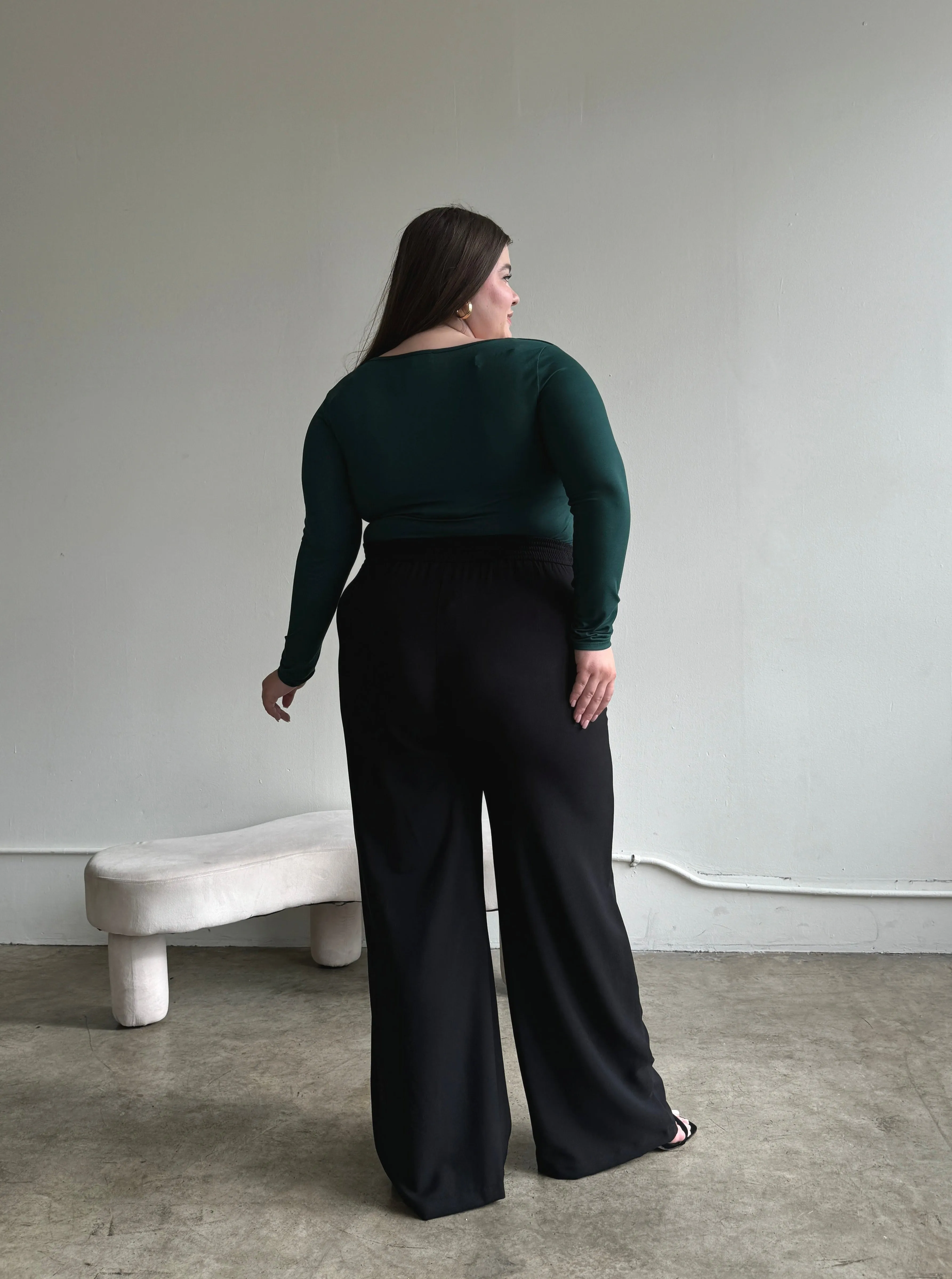 Plus Size Flowy Wide Leg Trousers