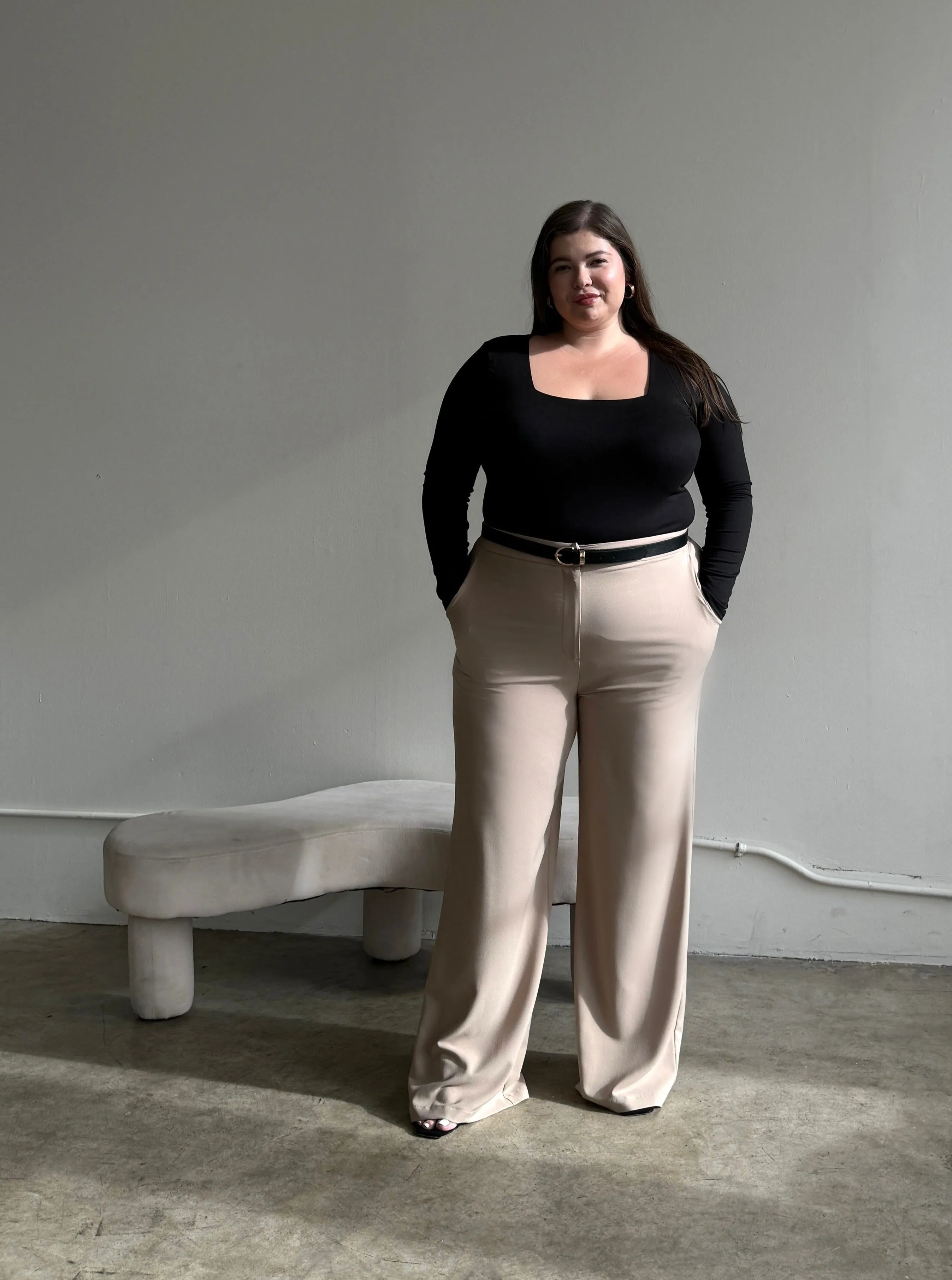 Plus Size Flowy Wide Leg Trousers