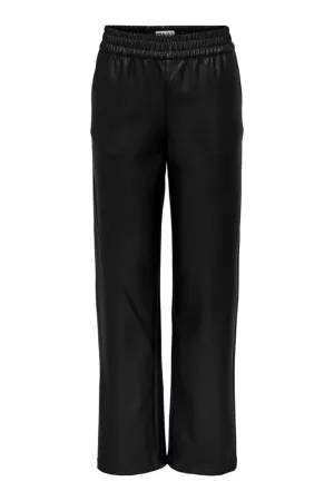 Popstar Wide Coated Pants - Black