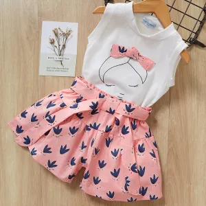 Ruffle top   wide-leg pants children suit