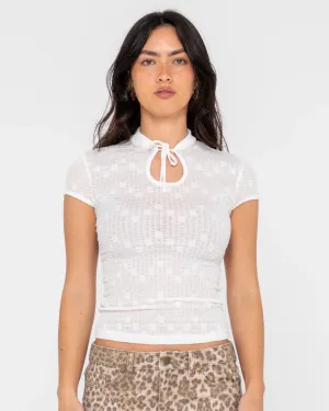 Rusty 2am White Lace Skimmer Top