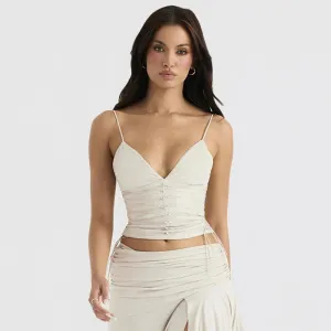 Sexy Women Clothing Faux Leather Deep V Plunge Strap Vest Women Slim Fit Backless Sexy Top Women Crisscross