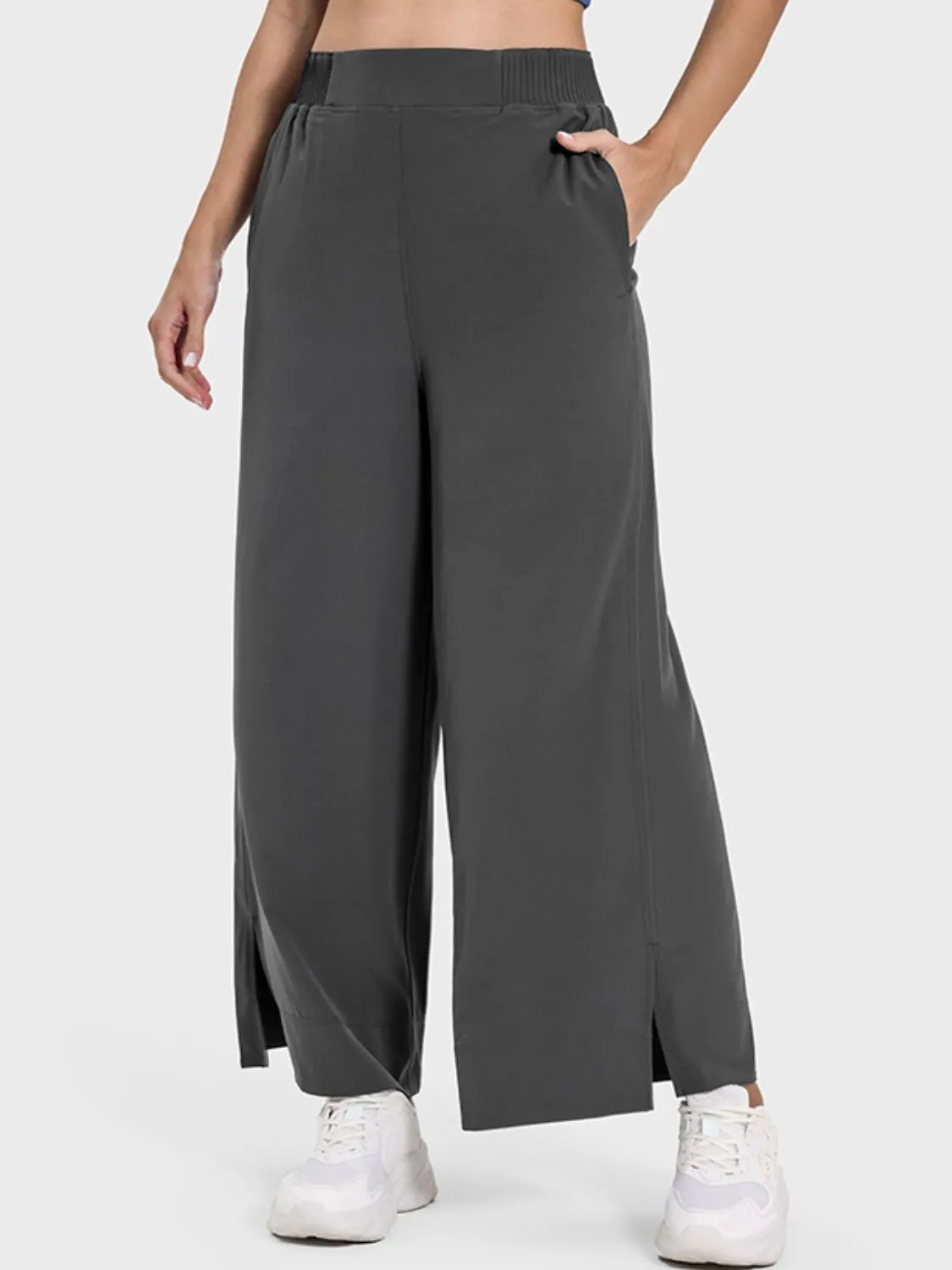 Slit Wide Leg Active Pants