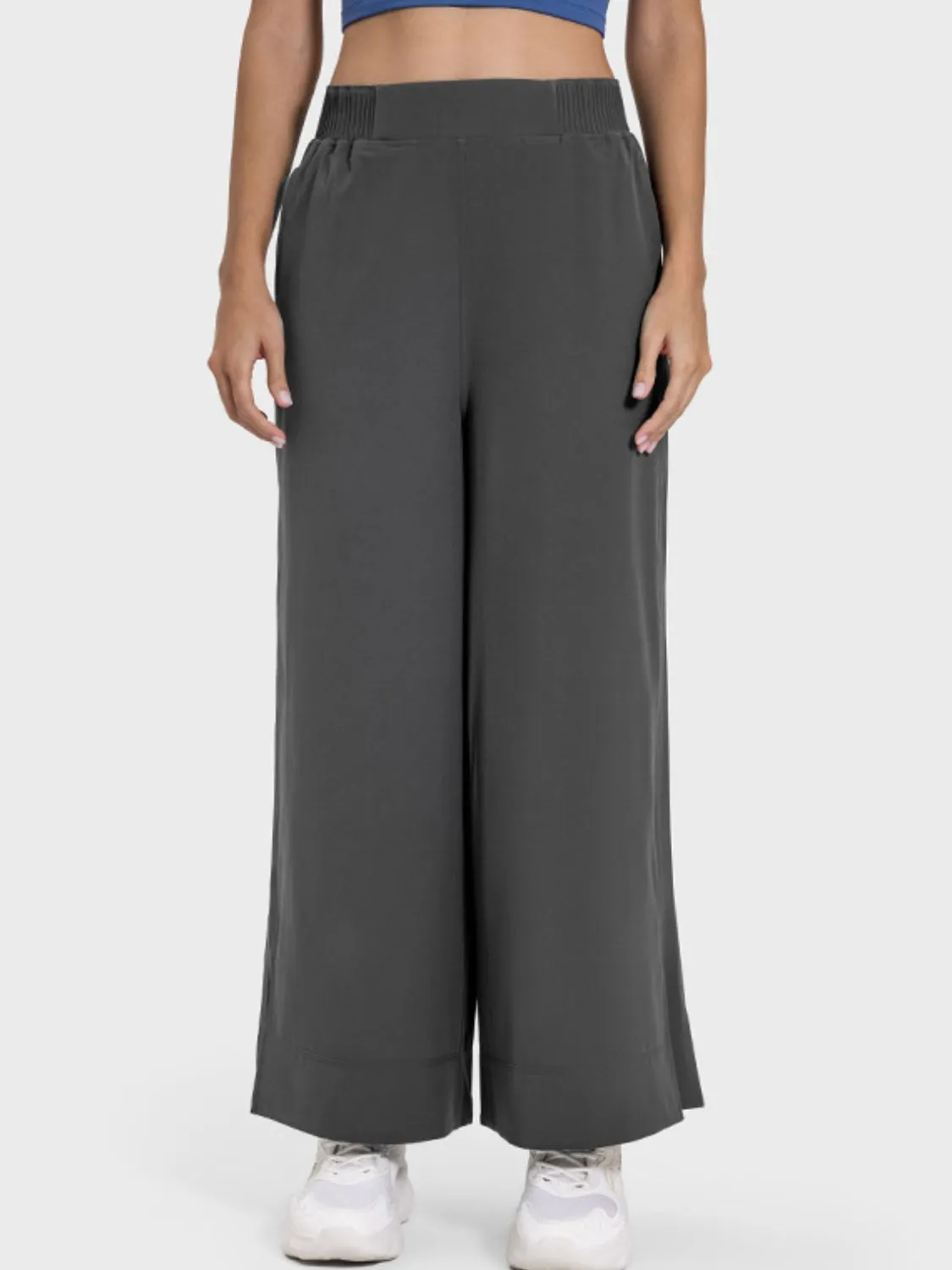 Slit Wide Leg Active Pants