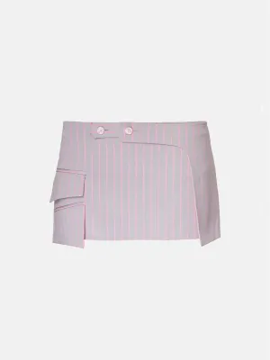 State Skirt Grey/Pink Pinstripe