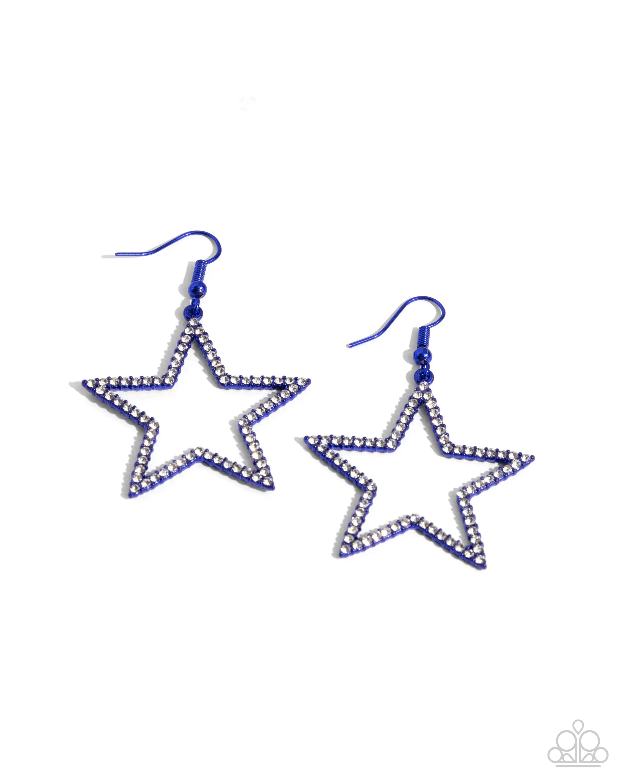 Streamlined Stars - Blue Earrings - Paparazzi Accessories