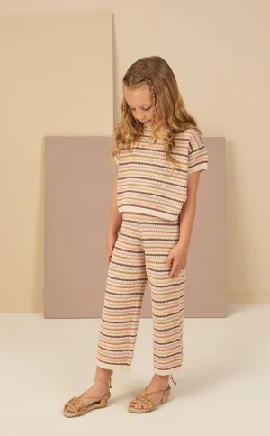 The Knit Wide Leg Pant by Rylee   Cru - Honeycomb - KIDS