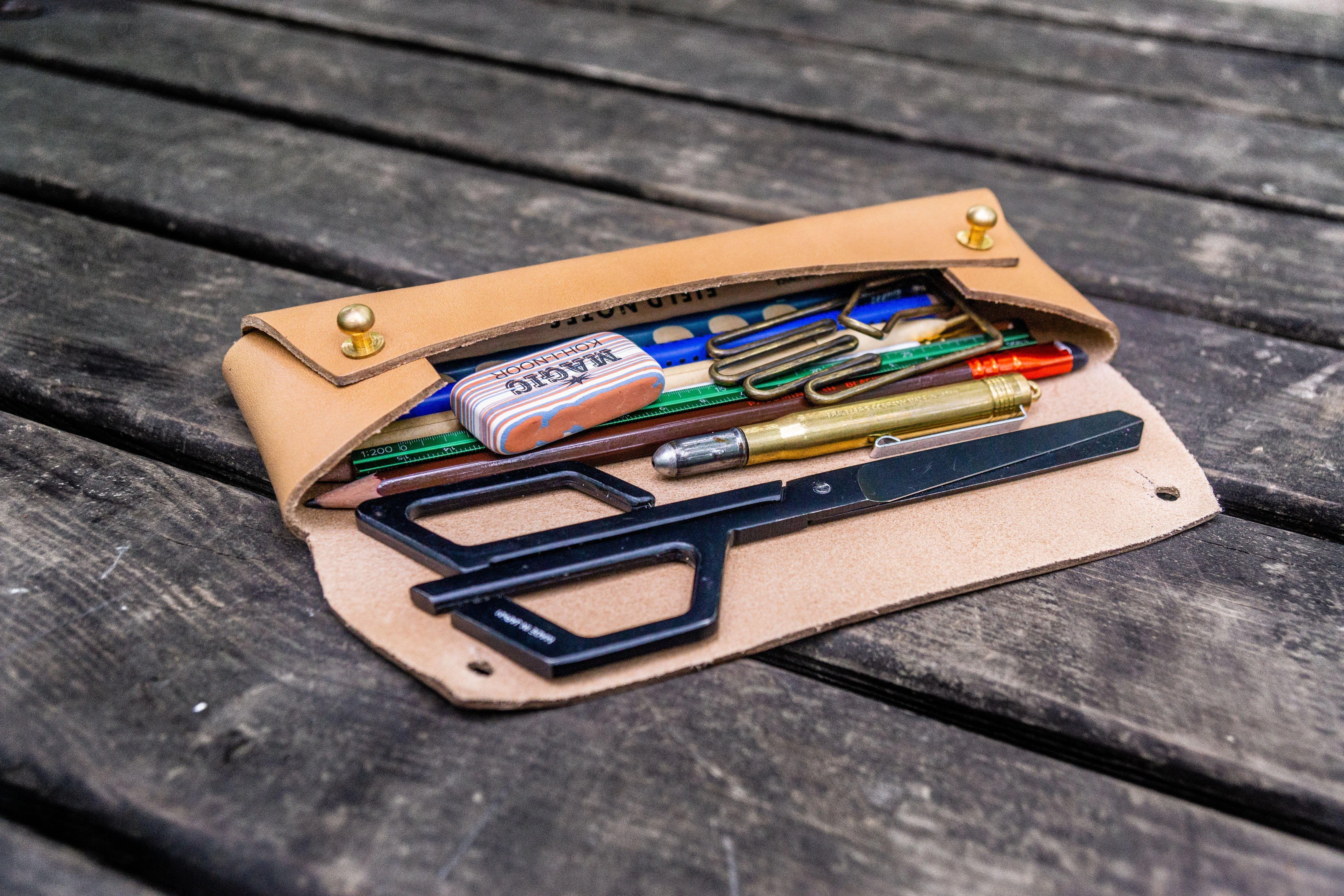 The Student Leather Pencil Case - Natural