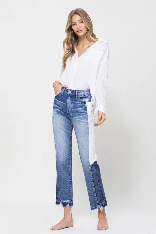 Vervet Colorblock Cropped Denim Jeans