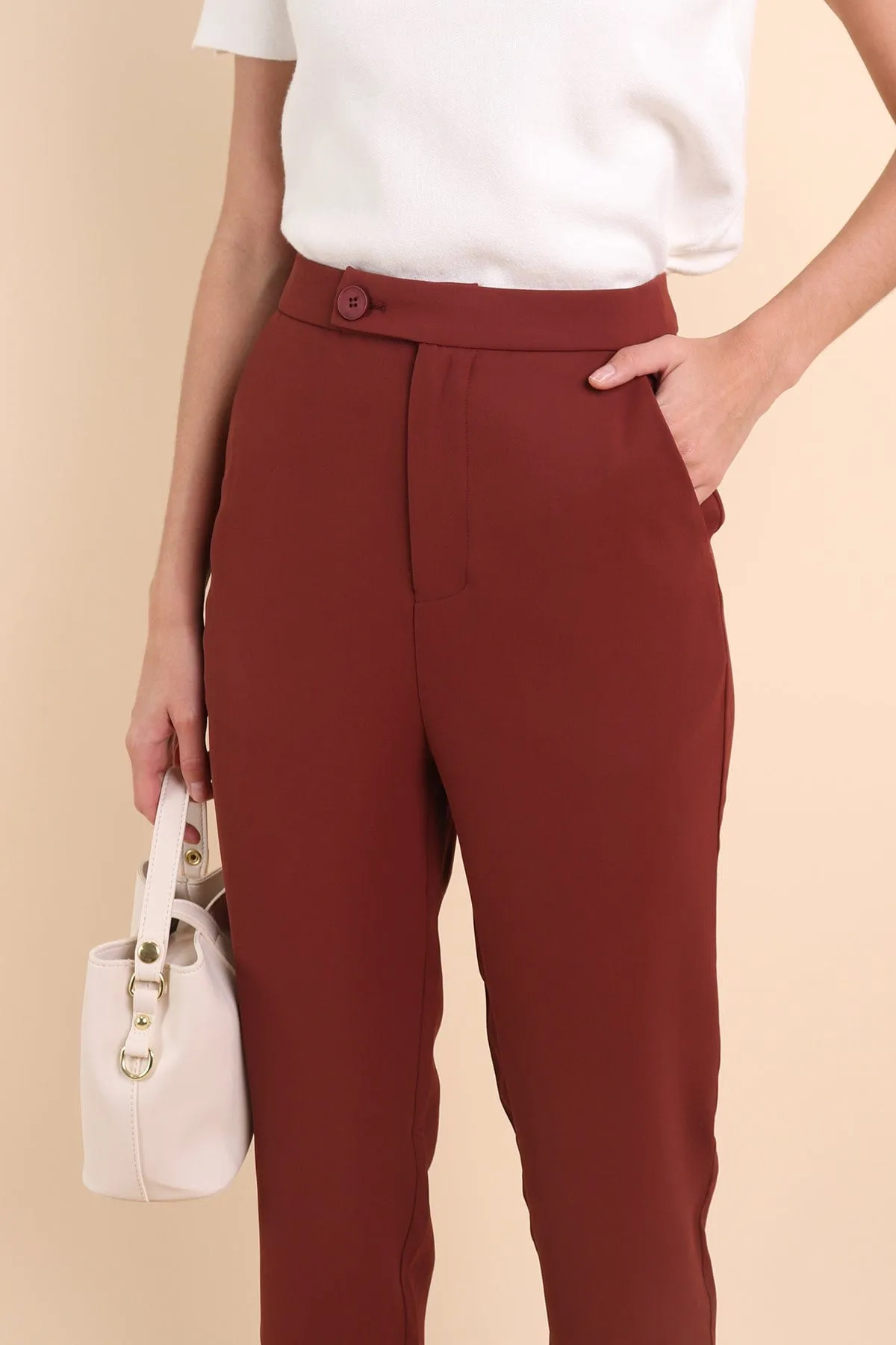 VICTORIA PENCIL PANTS IN CINNAMON