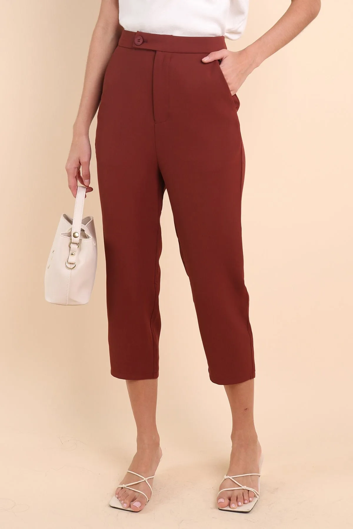 VICTORIA PENCIL PANTS IN CINNAMON