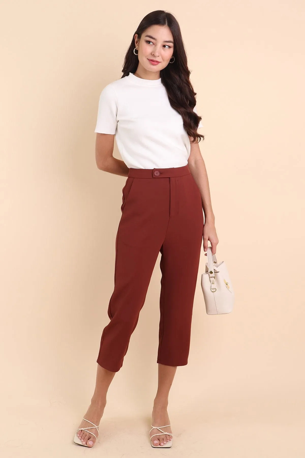 VICTORIA PENCIL PANTS IN CINNAMON