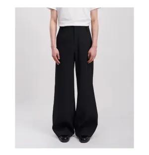 Wide leg straight slacks pants