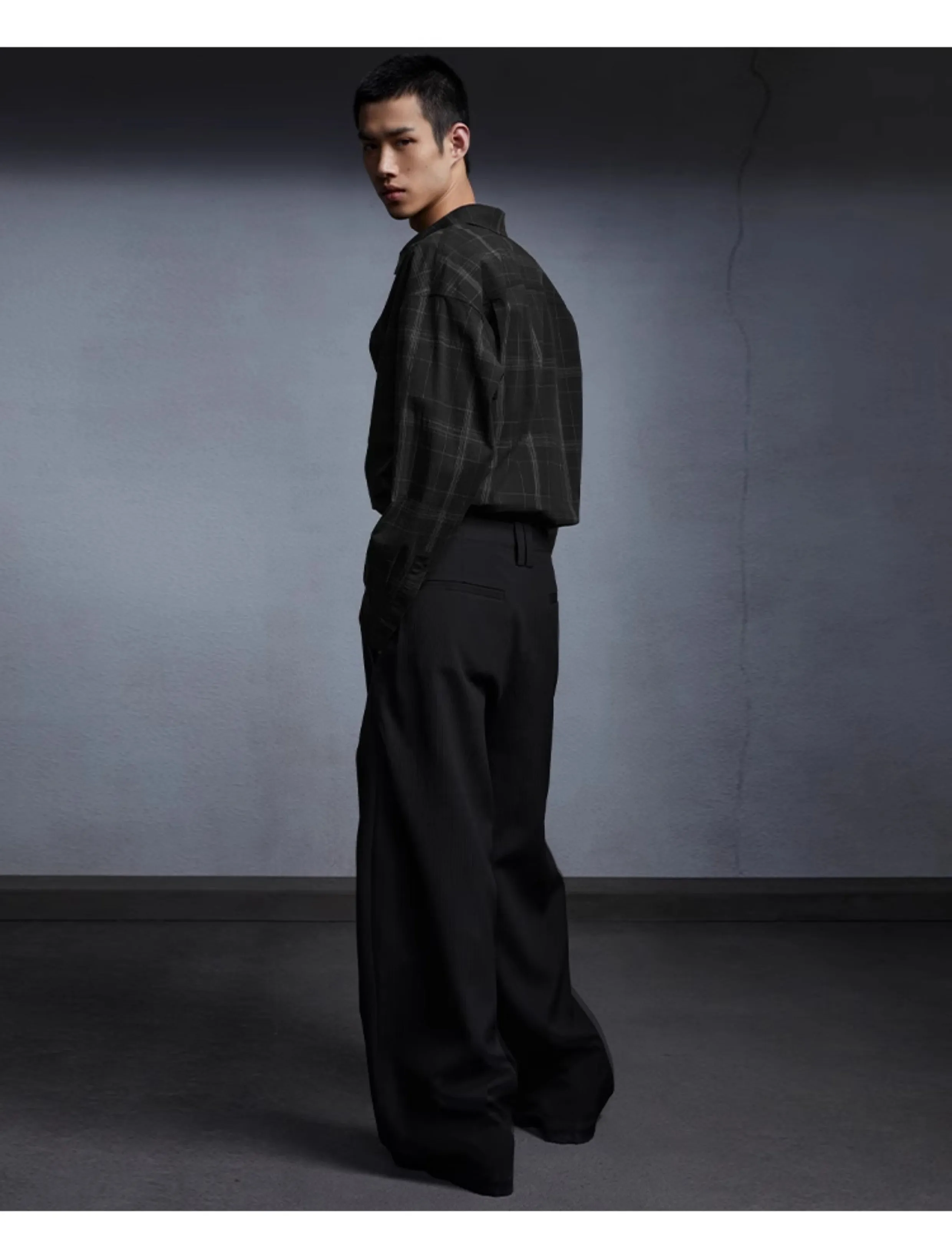 Wide leg straight slacks pants