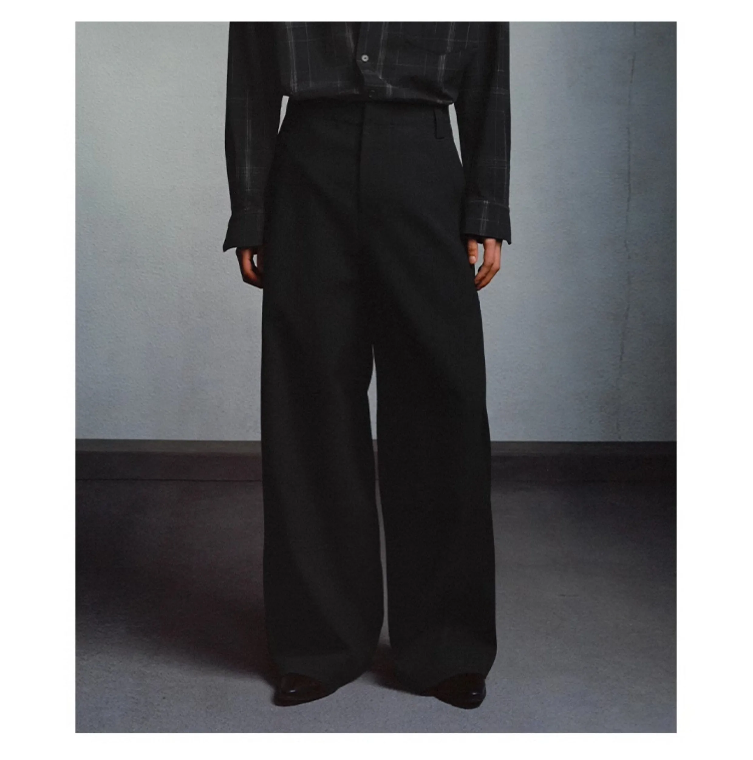 Wide leg straight slacks pants