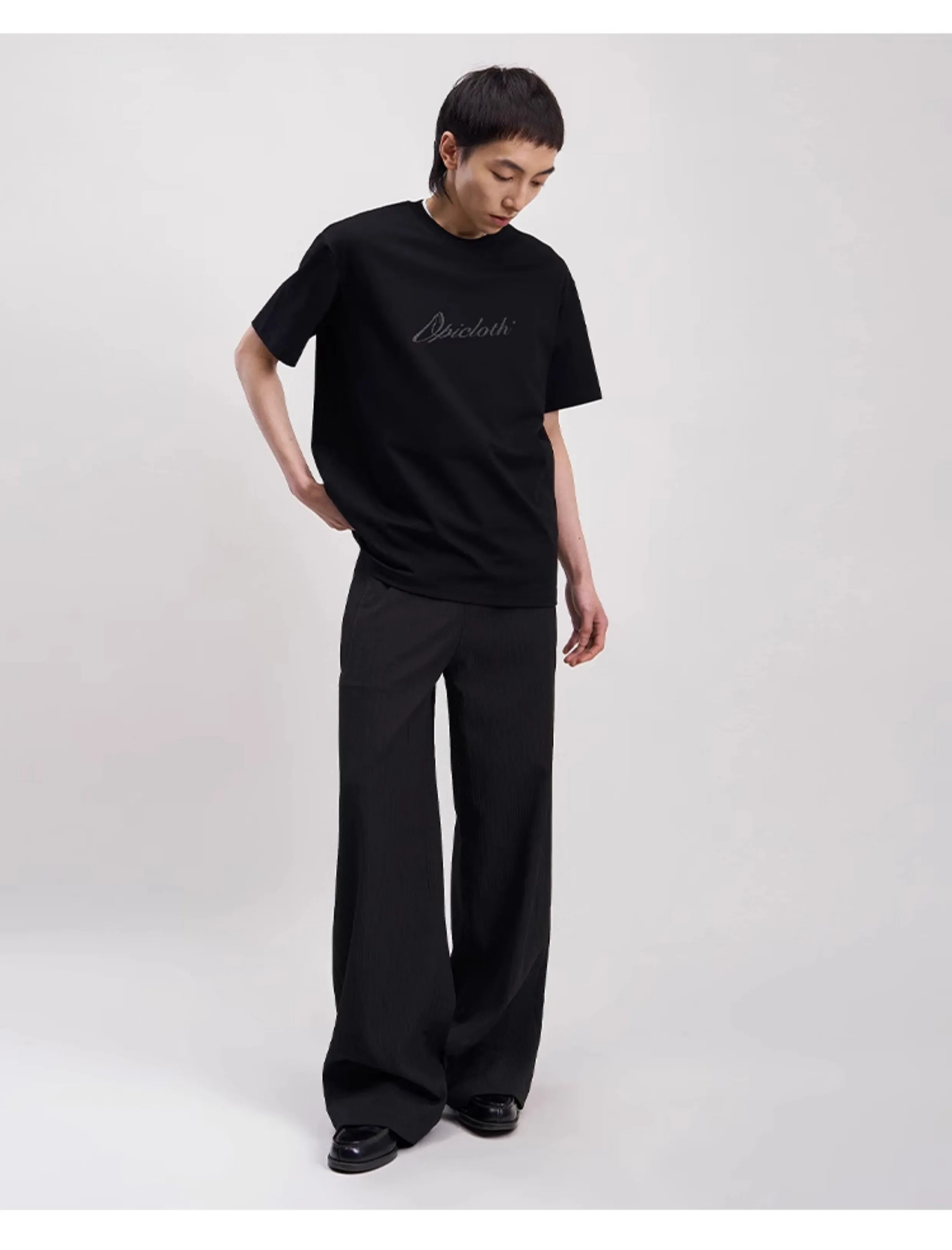 Wide leg straight slacks pants