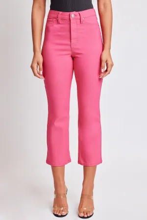 YMI Hyperstretch Cropped Kick Flare Jean: Pink